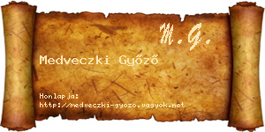 Medveczki Győző névjegykártya